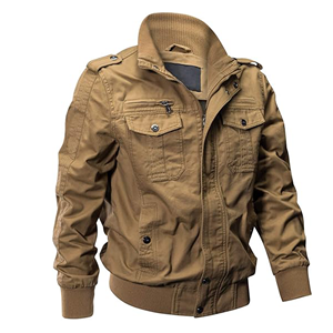 เสื้อแจ็คเก็ตคอตั้งแบบมีซิปหลายกระเป๋าน้ำหนักเบา ป้องกันลม - Product Image 6