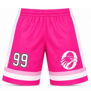 ชุดฮอกกี้น้ำแข็งสีชมพูสดสำหรับผู้ชาย แบบซับลิเมชั่น เสื้อและกางเกงขาสั้น โพลีเอสเตอร์ ลายทาง ชุดกีฬา ชุดฝึกซ้อมและแข่งขันสำหรับทีม - Product Image 4