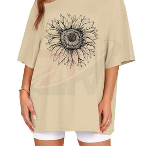 Camiseta Informal de Algodón para Mujer, Holgada, Transpirable, de Tela Suave, para el Verano, Estilo Urbano, para Uso Diario - Product Image 4