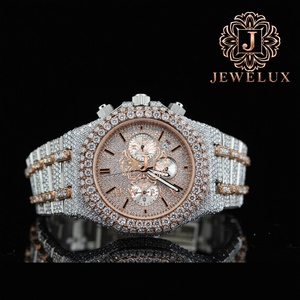 Montre Hip Hop en Moissanite et Diamants, Montre-Bracelet de Luxe en Acier Inoxydable pour Hommes, Idéale pour les Occasions Formelles, Décontractées et de Fête - Product Image 5