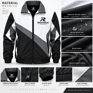 Unisex Sporty Windproof <b>Racer</b> <b>Jacket</b> Color Blocking Zipper Front Stand Collar Polyester Winter Style Embroidery Streetwear - Product Image 6