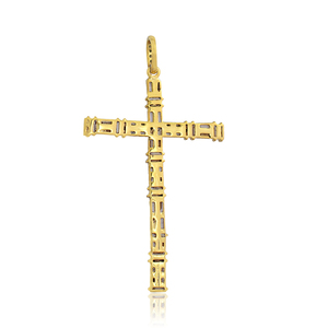 Natural Baguette Diamond Religious Cross 925 <b>Oxidized</b> Silver Handmade Pendant Wholesale Unisex Jewelry - Product Image 5