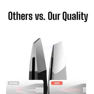 Pince à épiler classique noire à pointe inclinée pour sourcils, en acier inoxydable, outil professionnel pour le visage, logo personnalisé - Product Image 3