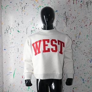 Sudadera WEST con cuello simulado, 450 GSM, bordado con nombre personalizado, corte holgado, 100% algodón, felpa francesa. - Product Image 5