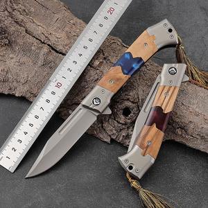 Couteau de poche pliable personnalisé avec logo, manche en résine, nouveau design pliable pour porte-clés, lame en acier inoxydable, camping, EDC - Product Image 4