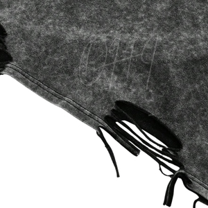 Camiseta Casual Oversize para Hombre, Azul, con Lavado Ácido Desgastado Personalizado, Dobladillo Deshilachado, Estilo Urbano, Estampado Distintivo, 100% - Product Image 6