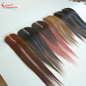 Meilleures ventes !! Extensions de cheveux vietnamiennes teintées avec closure en dentelle HD suisse, raie au milieu, cheveux de luxe, précommande - Product Image 3