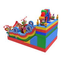 Château gonflable familial compact avec toboggan pour enfants, trampoline gonflable chinois à vendre