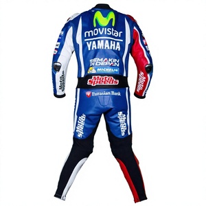 ชุดหนังสำหรับแข่งรถ Jorge Lorenzo 1 ชิ้น หนังวัว/หนังจิงโจ้ สำหรับขี่มอเตอร์ไซค์/จักรยานยนต์  ชุดจั๊มสูท/ชุดสำหรับนักขี่มอเตอร์ไซค์ ระดับเกราะป้องกัน 2 - Product Image 2