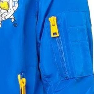 Chaqueta Bomber de Satén Sigma Gamma Rho, Chaqueta Universitaria Personalizada de la Hermandad Griega, Ligera, con Cierre, Estilo Casual Urbano, Venta al Por Mayor - Product Image 3