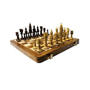 15" Luxury <b>Folding</b> Wooden <b>Chess</b> <b>Set</b> Hand-Carved Intricate <b>Chess</b> Pieces Premium Desktop Game <b>Set</b> for Corporate Gift <b>Chess</b> <b>set</b> - Product Image 1
