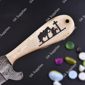 Couteau de chasse et de camping professionnel en acier Damas forgé à la main, lame droite de haute qualité, ultra-affûtée, pour la découpe de bœuf, DIY ODM OBM - Product Image 2