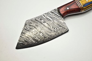 Couteau de chef artisanal en acier Damas, prix d'usine, manche en bois dur durable, lame pleine longueur. - Product Image 2