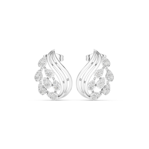 Pendientes de Diamantes Redondos Cultivados en Laboratorio de Oro Blanco de 14K para Mujer, para Usar en Compromisos, Diamantes Cultivados Nuevos - Product Image 5