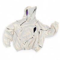 Erkek Yüksek Kalite %100 Pamuk Kışlık Büyük Beden Eskitme Görünümlü Kapüşonlu Sweatshirt Karikatür Desenli Günlük Sokak Giyim Tarzı Özel Tasarım