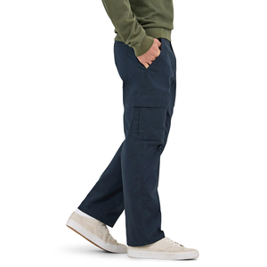 Pantalones Cargo de Lona Azul Marino para Hombre, Corte Recto, Casuales, con Bolsillos Laterales, Cierre de Cremallera, Peso Medio - Product Image 2