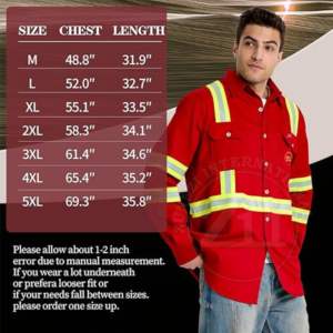 Camisa de Seguridad de Alta Visibilidad con Mangas Largas para Trabajo con Soldadura, Resistente al Calor (300-500°C), Protección de Nivel 3, con Reflejantes y Tela Ripstop - Product Image 6