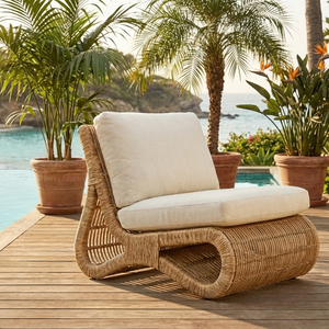 Chaise de salle à manger minimaliste en rotin, légère, durable, confortable et écologique pour l'extérieur, idéale pour chambre, ferme, parc, villa, hôtel - Product Image 3