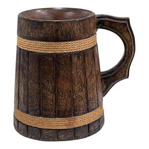 Jarra de Cerveza de Madera Hecha a Mano, con Acabado Sheesham, Estilo Barril, Ligera y Duradera, para Cerveza Artesanal, Bar en Casa - Product Image 1