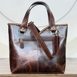 กระเป๋าโท้ทหนังวัวแท้ลายดอกไม้สไตล์ตะวันตก ปี 2025 พร้อมฝาปิดแม่เหล็ก ใช้ได้หลายแบบสำหรับผู้หญิง - Product Image 5