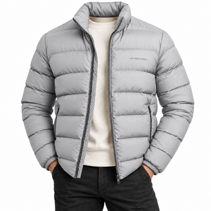 Blouson d'hiver pour homme, personnalisable, à capuche, léger, respirant, coupe-vent, streetwear, en polyester, avec logo brodé, rembourré en duvet - Product Image 4