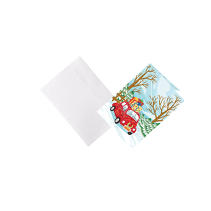 Carte pop-up 3D de Noël avec Père Noël au volant d'une voiture, animaux et grand bus de Noël, carte origami, enveloppe, carte de vœux faite à la main, cadeau spécial - Product Image 3