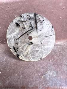 Cadran de montre en quartz rutilé noir fait main, pièces de montre de luxe en cristal - Product Image 3