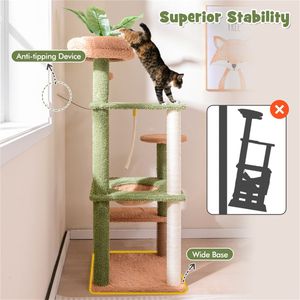 Albero per Gatti di Lusso a Più Livelli, Grande Cuccia per Gatti da Interno con Stile Classico e Minimalista, Tiragraffi in Legno e Sisal - Product Image 5