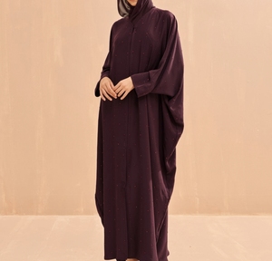 Abaya Saudí Tradicional Islámica de Alta Calidad para Mujer, Diseño Dubai, Primavera, Poliéster Transpirable, Largo hasta el Tobillo, Corte Musulmán - Product Image 3