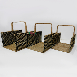 Juego de 3 Cestas Rectangulares de Mimbre Artex, Accesorios Naturales Tejidos a Mano para Chimenea, para Almacenamiento de Leña - Product Image 3