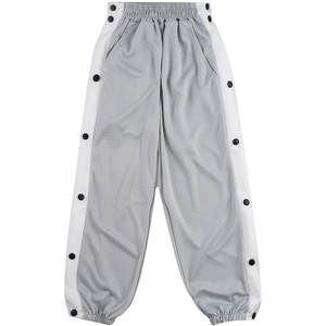 กางเกงแทรคแพนท์ผู้ชายแบบมีแถบข้างติดกระดุมแบบสั่งทำพิเศษ สไตล์สตรีทแวร์พร้อมขอบเอวยางยืดและรายละเอียดกระดุม - Product Image 1