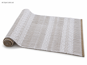 Geometric Beaded Rectangle Area <b>Rug</b> Neutral Indoor Textured Eco-Friendly Carpet <b>Runner</b> for Living Room Bedroom <b>Hallway</b> - Product Image 1