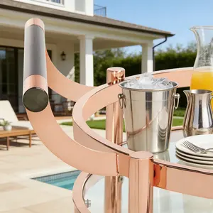 Chariot de service roulant moderne en céramique artisanale de luxe, écologique, pour la décoration de la maison, des hôtels et des restaurants - Zahid Exports - Product Image 5