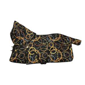 Manta de Lujo para Caballo con Elegante Diseño de Cadena, Impermeable, Transpirable, Acolchada, con Cubrecuello y Correas Ajustables - Product Image 1