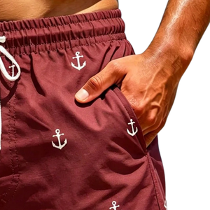 Short de bain imprimé pour hommes, short de plage à séchage rapide, taille élastique avec cordon de serrage, coupe décontractée, short d'été pour hommes, sports nautiques, vacances - Product Image 5
