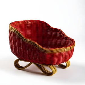 Cesta de mimbre tejida en forma de trineo, trineos en miniatura, adorno navideño para decoración festiva - Product Image 2
