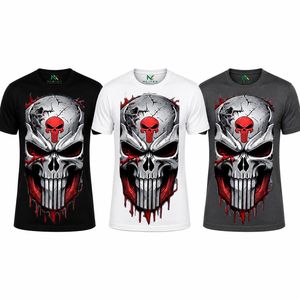 T-shirt personnalisé à sublimation avec motif crâne 3D, streetwear pour hommes, col rond, vente en gros, prix d'usine OEM - Product Image 1