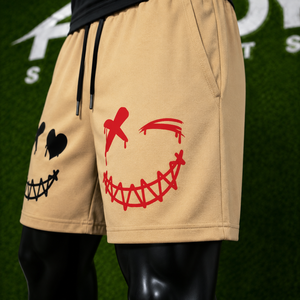 Shorts de sport décontractés pour hommes en coton épais avec logo personnalisé imprimé, coupe oversize, cordon de serrage, style streetwear - Product Image 5