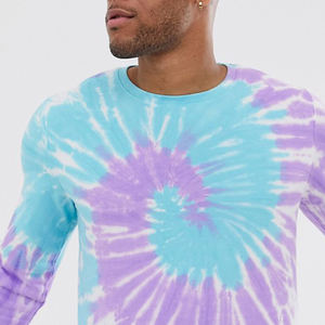 Sudadera de Cuello Redondo para Hombre, Talla Grande, Corte Regular, 100% Algodón, Transpirable, de Secado Rápido, con Estampado Tie-Dye, Antiarrugas - Product Image 6