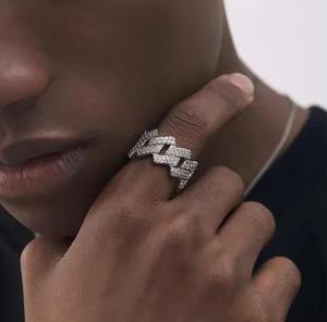 Anillo de Moissanita de Alta Gama, Plata 925, Estilo Hip Hop, Anillo de Boda, Pedidos al por Mayor, Anillo Cubano para Hombre - Product Image 1