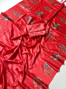 Sari de satén liso con estampado digital, hermoso diseño Leheriya Vantara, ligero y fácil de arreglar, ideal para fiestas. - Product Image 4