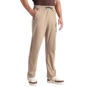 Pantalon de survêtement noir en toile de coton pour homme, taille élastique, respirant, vêtement de sport décontracté, streetwear, service OEM, directement de l'usine - Product Image 1