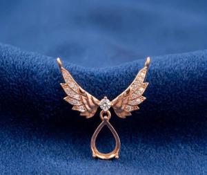 Pendentif semi-monté en argent sterling 925, taille poire 8x6mm, avec sertissage à griffes pré-découpé, pour création de bijoux DIY - Product Image 5