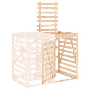 ชั้นวางถังขยะแบบมีล้อทำจากไม้สนแท้สำหรับโรงเก็บของและพื้นที่จัดเก็บ - Product Image 5