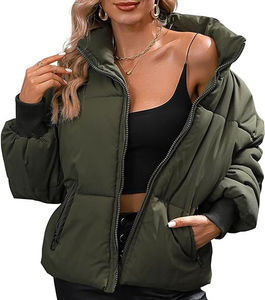 Veste matelassée pour femme, coupe-vent, respirante, élégante, légère, longue, chaude, en coton, nylon imperméable, lin - Product Image 2