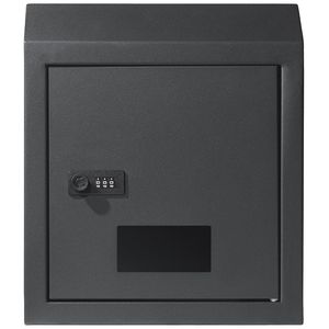Robusto Armadietto Portachiavi in Metallo da 3,6 m con Serratura a Combinazione, Montabile a Parete, Grigio Antracite, Organizzatore Sicuro per Posta e Chiavi - Product Image 1