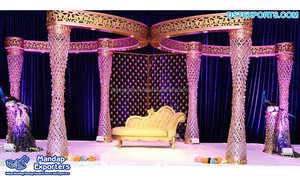 Mandap คริสตัล Led สำหรับงานแต่งงานของอินเดียใต้,FRP การตกแต่ง Mandap การตั้งค่า Mandap Mandap ทำจากไฟเบอร์คริสตัลล่าสุด - Product Image 4