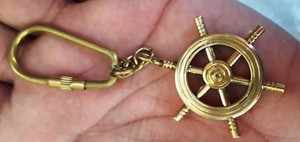 Luxury Brass Ship Wheel Keychain Vintage Nautical Helm <b>Key</b> <b>Ring</b> Marine Maritime Gift for Men Women Office <b>Bag</b> Car <b>Keys</b> - Product Image 6