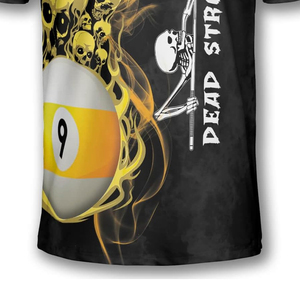 Camiseta Polo de Billar y Snooker con Estampado de Calavera Negra para Hombre, Venta Caliente, Sublimación, Manga Corta, Cuello con Botones, Venta al Por Mayor - Product Image 5