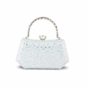 Bolso de noche elegante P24387 plateado para mujer - Product Image 1